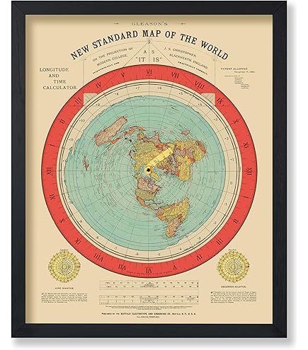 Amazon.com: Gleason's New Standard Map of The World [Flat Earth
